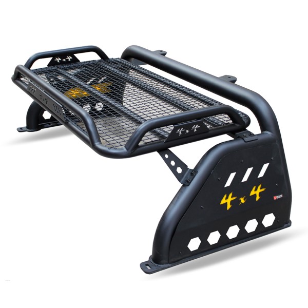 BARRA ANTIVUELCO SAFARI NEGRA SILVERADO 1500 14 - 18 | F150 15 - 17 | RAM 1500 13 - 17